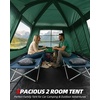 image:imageAbahub 10 Person Tent for Camping Family Cabin Tents with 2 Rooms and 2 Doors Large Tent with Rainfly Porch 4 Windows 14ft x 10ft x 81inGreen