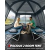 image:imageAbahub 10 Person Tent for Camping Family Cabin Tents with 2 Rooms and 2 Doors Large Tent with Rainfly Porch 4 Windows 14ft x 10ft x 81inGrey
