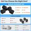 image:imageAbahub 2 in 1 Kettlebell amp Dumbbell Set Adjustable Dumbbell for Home GymBlack