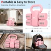 image:imageAbahub 2 in 1 Kettlebell amp Dumbbell Set Adjustable Dumbbell for Home GymPink