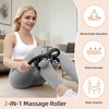 image:imageAbahub Manual Massage Roller Cellulite Massage Roller for Men Women Home Gym Deep Fascia Massager 2in1 Relieve Muscle Soreness Massager for Arm Thigh Back amp Shoulder Grey