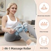 image:imageAbahub Manual Massage Roller Cellulite Massage Roller for Men Women Home Gym Deep Fascia Massager 2in1 Relieve Muscle Soreness Massager for Arm Thigh Back amp Shoulder Blue