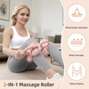 image:imageAbahub Manual Massage Roller Cellulite Massage Roller for Men Women Home Gym Deep Fascia Massager 2in1 Relieve Muscle Soreness Massager for Arm Thigh Back amp Shoulder Pink