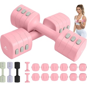 image:imageAbahub 2 in 1 Kettlebell amp Dumbbell Set Adjustable Dumbbell for Home GymPink