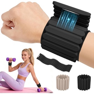 image:imageAbahub Adjustable Wrist amp Ankle Weights 2Pack Wearable Silicone Weighted Bracelet for Women Arm Leg Weights for Home Gym Workout Jogging Yoga amp PilatesMagnetic Black