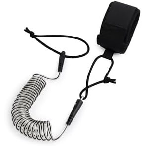 image:imageAbahub Coil SUP Leash10 ft Coiled Paddle Board Leashes57mm Legrope Strapblack clear core lite