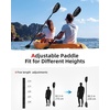 image:imageAbahub 210230cm230250cm Adjustable Kayak Paddle for KayakBoatingBlack with White Wave Print