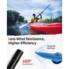 image:imageAbahub 210230cm230250cm Adjustable Kayak Paddle for KayakBoatingBlue with White Wave Print