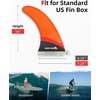 image:imageAbahub 910 Paddleboard Fin with 1 Screw Replacement Single Center Fins10 Orange Standard Fin Fiberglass Honeycomb