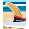 image:imageAbahub 910 Paddleboard Fin with 1 Screw Replacement Single Center Fins10 Teak Standard Fin Fiberglass