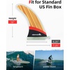 image:imageAbahub 910 Paddleboard Fin with 1 Screw Replacement Single Center Fins10 Teak Standard Fin Fiberglass