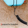 image:imageAbahub Coil SUP Leash10 ft Coiled Paddle Board Leashes57mm Legrope Strapblack clear core lite