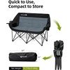 image:imageAbahub Loveseat Camping Lawn Chairs Two Person Seater Double Couch DualBlackgrey