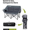 image:imageAbahub Loveseat Camping Lawn Chairs Two Person Seater Double Couch DualGrey Grid
