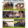 image:imageAbahub Loveseat Camping Lawn Chairs Two Person Seater Double Couch DualGrey Grid