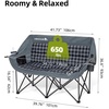 image:imageAbahub Loveseat Camping Lawn Chairs Two Person Seater Double Couch DualGrey Grid