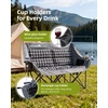 image:imageAbahub Loveseat Camping Lawn Chairs Two Person Seater Double Couch DualGrey Grid