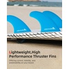 image:imageAbahub Surfboard Thruster Fins Set Compatible with FCS Style Fin BoxBlue with screws and key