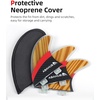 image:imageAbahub Surfboard Thruster Fins Set Compatible with FCS Style Fin BoxFiberglass Teak Veneer without accessories