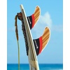 image:imageAbahub Surfboard Thruster Fins Set Compatible with FCS Style Fin BoxFiberglass Teak Veneer without accessories