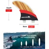 image:imageAbahub Surfboard Thruster Fins Set Compatible with FCS Style Fin BoxFiberglass Teak Veneer without accessories