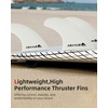 image:imageAbahub Surfboard Thruster Fins Set Compatible with FCS Style Fin BoxWhite with screws and key