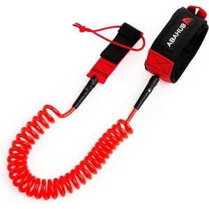 image:imageAbahub Coil SUP Leash10 ft Coiled Paddle Board Leashes57mm Legrope Strapclear red