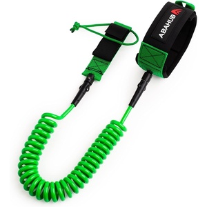 image:imageAbahub Coil SUP Leash10 ft Coiled Paddle Board Leashes57mm Legrope Strapgreen