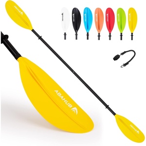 image:imageAbahub Kayak Paddle with Free Leash 220240cm Kayaking Oarsyellow