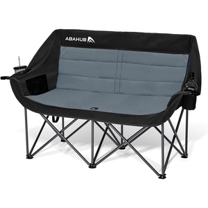 image:imageAbahub Loveseat Camping Lawn Chairs Two Person Seater Double Couch DualBlackgrey
