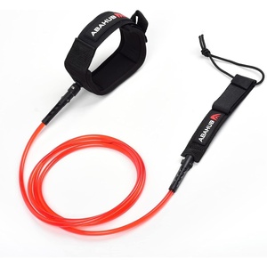 image:imageAbahub Surfboard Leash 678910 ft Straight Legrope Strap for BoardsClear Red
