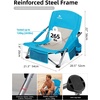 image:imageAbahub Beach Chair LowHigh Back Lightweight Portable Outdoor Camping ChairBlue