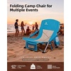 image:imageAbahub Beach Chair LowHigh Back Lightweight Portable Outdoor Camping ChairBlue