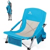 image:imageAbahub Beach Chair LowHigh Back Lightweight Portable Outdoor Camping ChairBlue