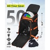 image:imageAbahub Ski Boot Bag 50L 1680D Nylon Waterresistant Padded for Ski BootsBlack
