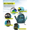 image:imageAbahub Ski Boot Bag 50L 1680D Nylon Waterresistant Padded for Ski BootsLight Blue