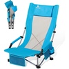 image:imageAbahub Beach Chair LowHigh Back Lightweight Portable Outdoor Camping ChairBlue