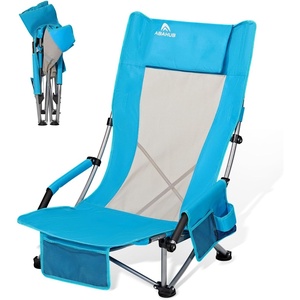 image:imageAbahub Beach Chair LowHigh Back Lightweight Portable Outdoor Camping ChairBlue