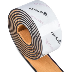 image:imageAbahub SelfAdhesive Boat FlooringCamel Brown with Black Seam LinesBorder