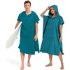 image:imageAbahub Surf Poncho Men amp Women Towel Poncho Adult with Hood M BlackDark Green