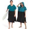image:imageAbahub Surf Poncho Men amp Women Towel Poncho Adult with Hood M BlackDark GreenBlack