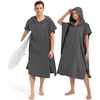 image:imageAbahub Surf Poncho Men amp Women Towel Poncho Adult with Hood M BlackGrey