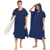 image:imageAbahub Surf Poncho Men amp Women Towel Poncho Adult with Hood M BlackNavy Blue