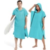 image:imageAbahub Surf Poncho Men amp Women Towel Poncho Adult with Hood M BlackTeal