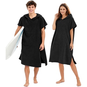 image:imageAbahub Surf Poncho Men amp Women Towel Poncho Adult with Hood M BlackBlack