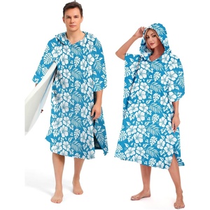 image:imageAbahub Surf Poncho Men amp Women Towel Poncho Adult with Hood M BlackBlue Flower