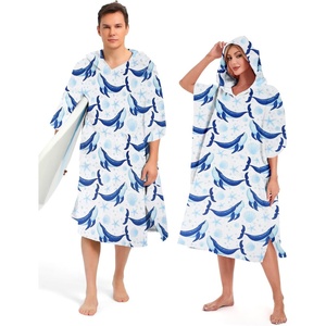 image:imageAbahub Surf Poncho Men amp Women Towel Poncho Adult with Hood M BlackBlue Whale