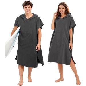 image:imageAbahub Surf Poncho Men amp Women Towel Poncho Adult with Hood M BlackGrey