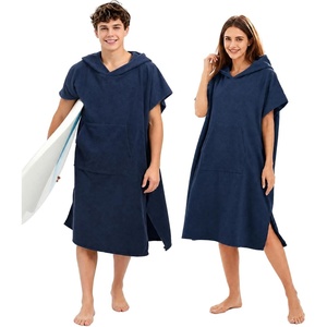 image:imageAbahub Surf Poncho Men amp Women Towel Poncho Adult with Hood M BlackNavy Blue