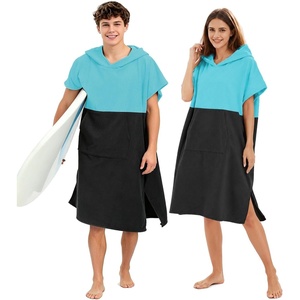 image:imageAbahub Surf Poncho Men amp Women Towel Poncho Adult with Hood M BlackTealBlack